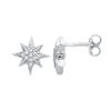 Image 1 : 0.10 CTW Diamond Starburst Cluster Screwback Earrings 10KT White Gold - REF-13Y4X