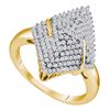 Image 1 : 0.50 CTW Diamond Pointed Oval Arched Cluster Ring 10KT Yellow Gold - REF-41K9W