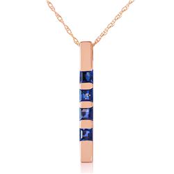 Genuine 0.35 ctw Sapphire Necklace Jewelry 14KT Rose Gold - REF-27Y5F