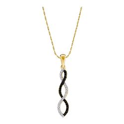 0.12 CTW Black Color Diamond Woven Infinity Pendant 10KT Yellow Gold - REF-12M2H