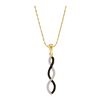 Image 1 : 0.12 CTW Black Color Diamond Woven Infinity Pendant 10KT Yellow Gold - REF-12M2H