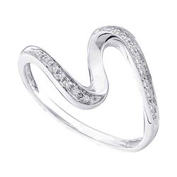 0.05 CTW Diamond S Curve Ring 10KT White Gold - REF-7Y4X