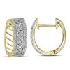 Image 1 : 0.68 CTW Diamond Hoop Earrings 10KT Yellow Gold - REF-49H5M