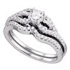 0.75 CTW Diamond Bridal Wedding Engagement Ring 14KT White Gold - REF-127N4F