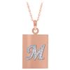 Genuine 0.01 ctw Diamond Anniversary Necklace Jewelry 14KT Rose Gold - REF-68A8K