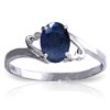 Genuine 1 ctw Sapphire Ring Jewelry 14KT White Gold - REF-22F3Z