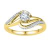0.20 CTW Diamond Solitaire Swirl Bridal Engagement Ring 10KT Yellow Gold - REF-26F9N