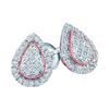 Image 1 : 0.18 CTW Diamond Teardrop Cluster Screwback Earrings 10KT Two-tone Gold - REF-18K2W