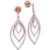 Image 1 : 0.46 CTW Diamond Triple Nested Oval Dangle Earrings 10KT Rose Gold - REF-41Y9X