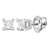 Image 1 : 0.15 CTW Princess Diamond Solitaire Stud Earrings 14KT White Gold - REF-14X9Y