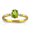 Image 1 : Genuine 0.46 ctw Peridot & Diamond Ring Jewelry 14KT Yellow Gold - REF-27F3Z