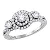 Image 1 : 1 CTW Diamond Solitaire Bridal Engagement Ring 14KT White Gold - REF-97H4M