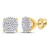 Image 1 : 0.33 CTW Diamond Circle Cluster Stud Earrings 10KT Yellow Gold - REF-26M3H