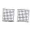 Image 1 : 0.33 CTW Diamond Square Cluster Earrings 10KT White Gold - REF-24F2N