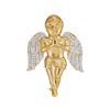 Image 1 : 0.85 CTW Mens Diamond Angel Cherub Charm Pendant 10KT Yellow Gold - REF-112H5M