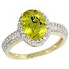 Image 1 : Natural 1.91 ctw Lemon-quartz & Diamond Engagement Ring 14K Yellow Gold - REF-40K5R
