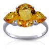 Genuine 3.5 ctw Citrine Ring Jewelry 14KT White Gold - REF-37R7P