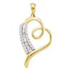 0.24 CTW Diamond Heart Love Pendant 10KT Yellow Gold - REF-13N4F
