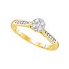 0.25 CTW Diamond Cluster Bridal Engagement Ring 14KT Yellow Gold - REF-30F2N