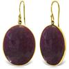 Image 1 : Genuine 39 ctw Ruby Earrings Jewelry 14KT Yellow Gold - REF-102V2W
