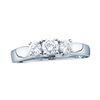 Image 1 : 0.78 CTW Diamond 3-stone Bridal Engagement Ring 14KT Yellow Gold - REF-97Y4X