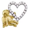 Image 1 : 0.16 CTW Diamond Cherub Heart Pendant 10KT Two-tone Gold - REF-18W2K