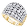 Image 1 : 2 CTW Diamond Symmetrical Fashion Ring 14KT Yellow Gold - REF-194H9M