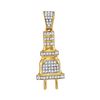 Image 1 : 0.20 CTW Mens Diamond Power Plug Charm Pendant 10KT Yellow Gold - REF-16N4F