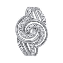 0.05 CTW Diamond Swirl Pendant 10KT White Gold - REF-8K2W