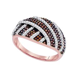 0.52 CTW Red Color Diamond Fashion Ring 10KT Rose Gold - REF-55M5H