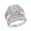 Image 1 : 2.53 CTW Diamond Cluster Bridal Engagement Ring 14KT Two-tone Gold - REF-236Y9X
