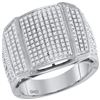 Image 1 : 0.74 CTW Mens Diamond Arched Cluster Ring 10KT White Gold - REF-75Y2X