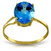 Genuine 2.2 ctw Blue Topaz Ring Jewelry 14KT Yellow Gold - REF-27M8T