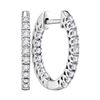 Image 1 : 0.25 CTW Diamond Hoop Earrings 10KT White Gold - REF-37W5K