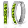 Genuine 1.40 ctw Peridot Earrings Jewelry 14KT White Gold - REF-56X8M
