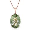 Genuine 7.55 ctw Green Amethyst Necklace Jewelry 14KT Rose Gold - REF-35N9R