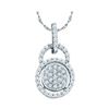 0.20 CTW Diamond Circle Cluster Pendant 10KT White Gold - REF-19K4W