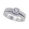 Image 1 : 0.33 CTW Diamond Princess Bridal Engagement Ring 10KT White Gold - REF-43W4K