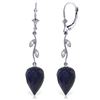 Genuine 25.72 ctw Sapphire & Diamond Earrings Jewelry 14KT White Gold - REF-53A4K
