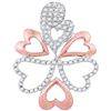 Image 1 : 0.20 CTW Diamond Oval Heart Cluster Pendant 10KT Two-tone Gold - REF-24K2W