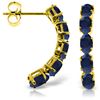Genuine 2.5 ctw Sapphire Earrings Jewelry 14KT Yellow Gold - REF-43V8W