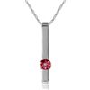 Genuine 0.25 ctw Pink Topaz Necklace Jewelry 14KT White Gold - REF-25M4T
