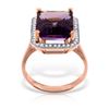 Image 1 : Genuine 5.8 ctw Amethyst & Diamond Ring Jewelry 14KT Rose Gold - REF-82Y2F