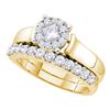 Image 1 : 0.97 CTW Princess Diamond Soleil Bridal Engagement Ring 14KT Yellow Gold - REF-139X5Y