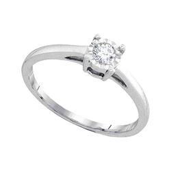 0.15 CTW Diamond Solitaire Bridal Engagement Ring 10KT White Gold - REF-24N2F