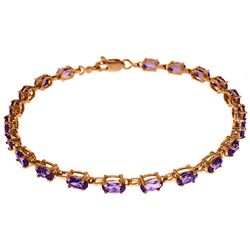 Genuine 5.5 ctw Amethyst Bracelet Jewelry 14KT Rose Gold - REF-96M4T