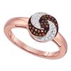 Image 1 : 0.18 CTW Red Color Diamond Fashion Ring 10KT Rose Gold - REF-26K9W