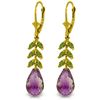 Image 1 : Genuine 11.20 ctw Amethyst & Peridot Earrings Jewelry 14KT Yellow Gold - REF-56P2H