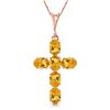 Genuine 1.50 ctw Citrine Necklace Jewelry 14KT Rose Gold - REF-32P8H
