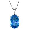 Genuine 8 ctw Blue Topaz Necklace Jewelry 14KT White Gold - REF-36K3V
